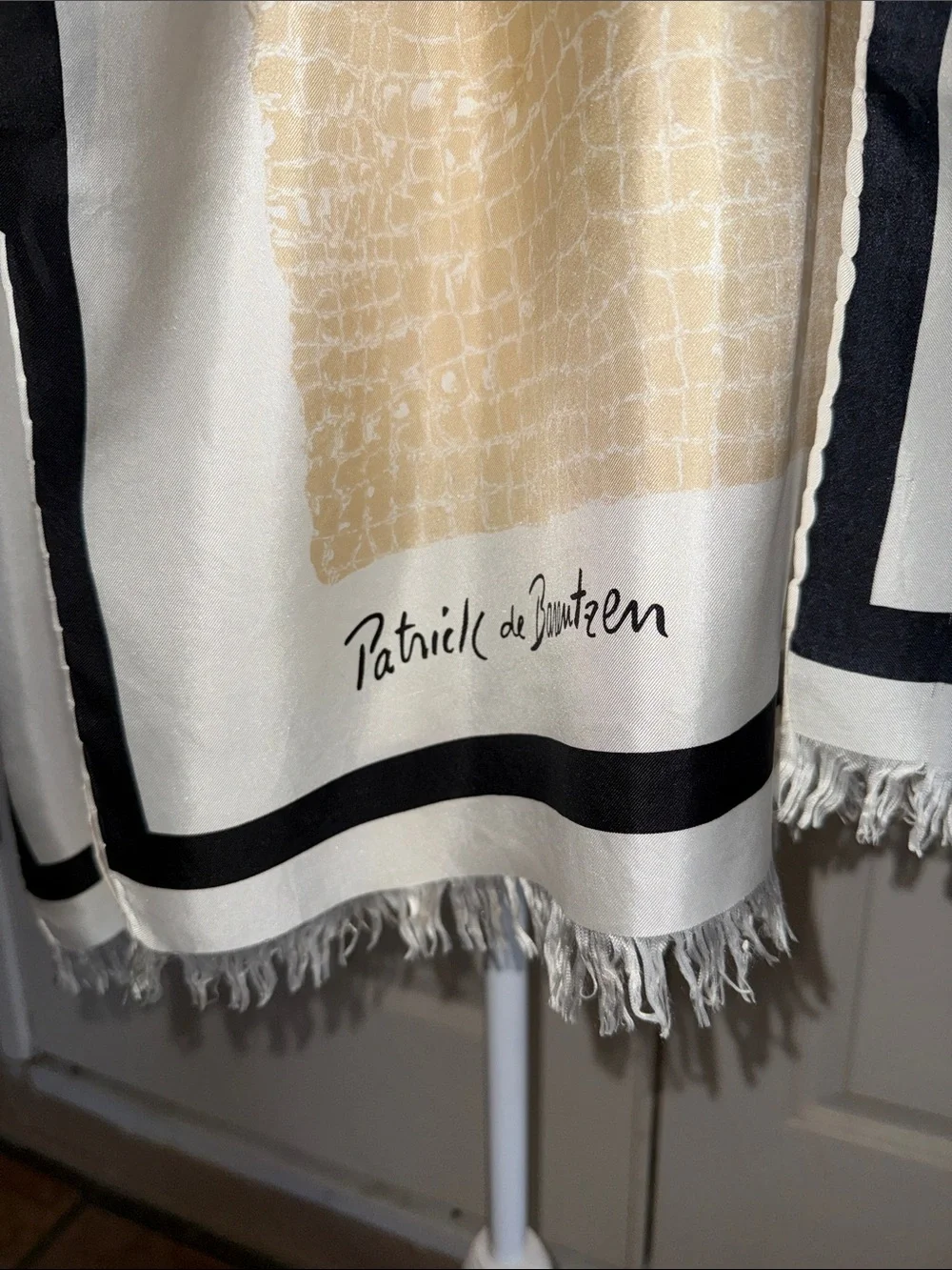 Vintage Patrick de Barentzen Croc Print Silk Scarf